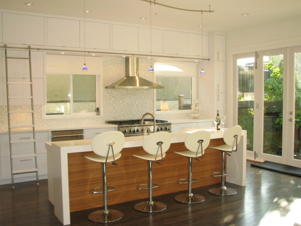 W 22nd Ave- kitchen-contemporary-modern-white kitchen-sliding ladder-bar stools-glass backsplash- (4)