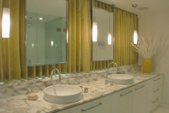 English Bay-apartment-contemporary-modern-bath-double sink-window-mirror